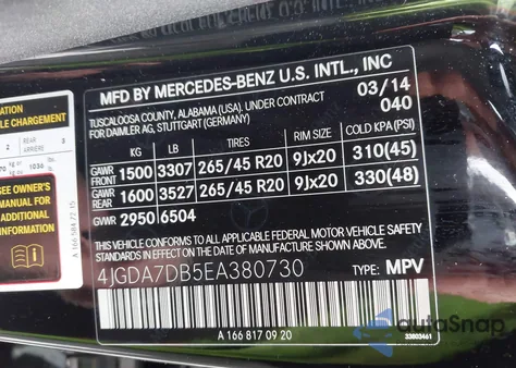 2014 Mercedes-Benz Ml 550 4Matic z USA, uszkodzony, nr VIN 4JGDA7DB5EA380730